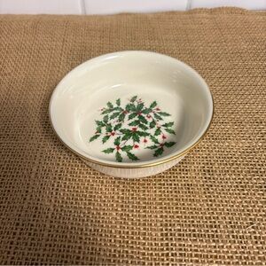 Vintage Lenox Special Holly Berry 24K Gold Trim Bowl Christmas Holiday USA
